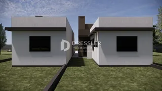 Fachada de duas residências em Lajeado, Brasil.