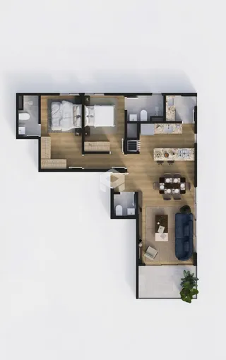 Planta baixa de um imóvel residencial em Lajeado, Brasil.