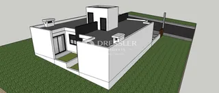 Renderização 3D da fachada de uma residência em Lajeado.