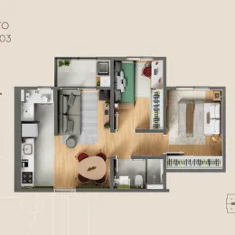 Apartamento com 2 dormitórios, foto 4