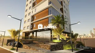 Fachada moderna de um prédio residencial em Lajeado com paisagismo de palmeiras.