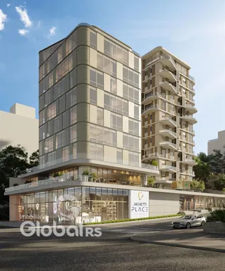Fachada moderna de um edifício residencial em Lajeado, Brasil.