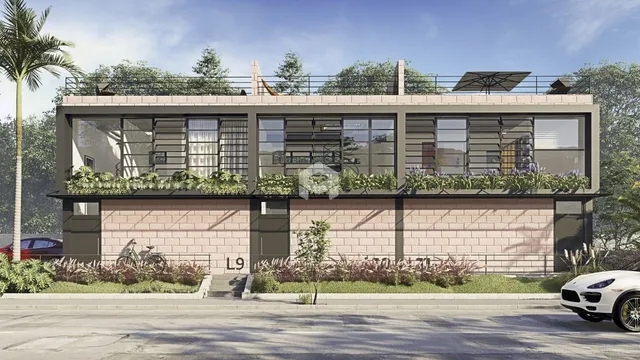 Fachada de uma residência moderna com grandes janelas em Lajeado.