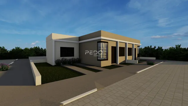 Fachada de uma casa moderna em Lajeado, Brasil.