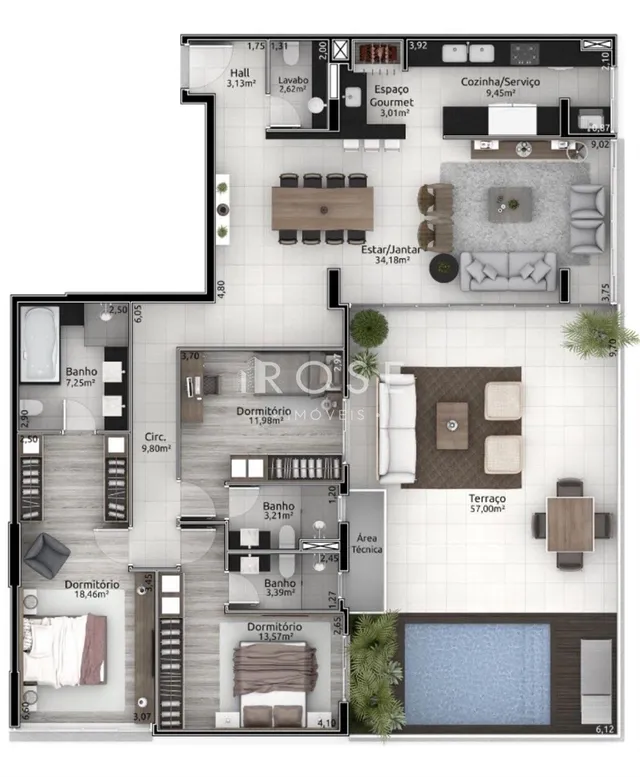 Apartamento com 3 dormitórios, foto 4