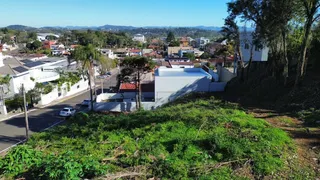 Vista panorâmica da propriedade com vegetação no primeiro plano e paisagem urbana ao fundo.