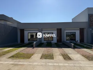 Fachada moderna de uma residência em Lajeado, Brasil.