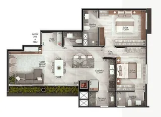 Apartamento com 2 dormitórios, foto 3