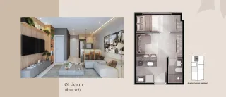 Apartamento com 1 dormitório, foto 2