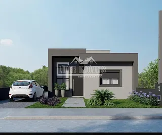 Fachada moderna de uma casa em Lajeado, Brasil.