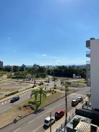 Vista aérea de uma rua residencial em Lajeado, Brasil.