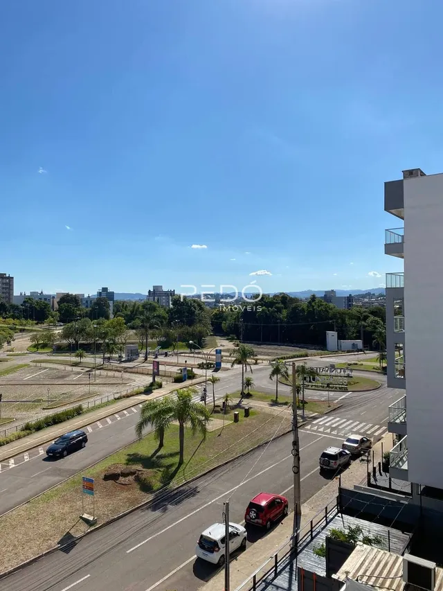 Vista aérea de uma rua residencial em Lajeado, Brasil.