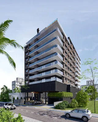 Fachada moderna de um edifício residencial em Lajeado, Brasil.