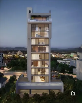 Fachada moderna de um prédio residencial em Lajeado, Brasil.
