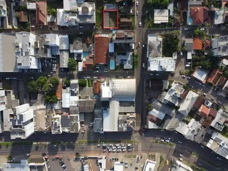 Vista aérea de um bairro residencial em Lajeado, Brasil.