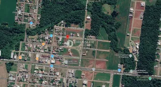 Vista aérea de uma área residencial em Lajeado, Brasil.