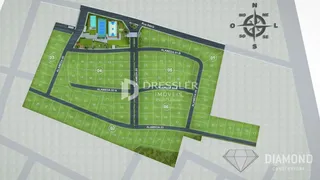 Planta de loteamento e localização de imóveis na Alameda em Lajeado, Brasil.