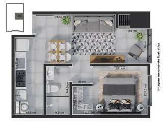 Apartamento com 1 dormitório, foto 3