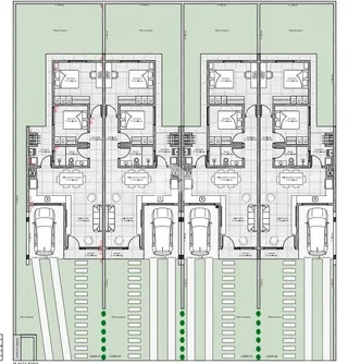 Planta baixa de uma residência mostrando a disposição dos cômodos.
