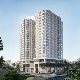 Fachada de um prédio residencial alto em Lajeado, Brasil.