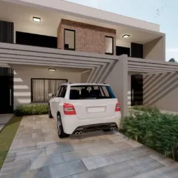 Fachada moderna de um imóvel residencial em Lajeado, Brasil.