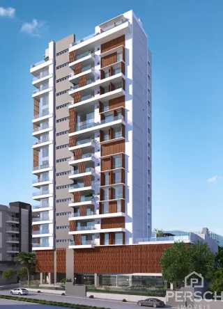 Fachada de um prédio residencial moderno em Lajeado, Brasil.
