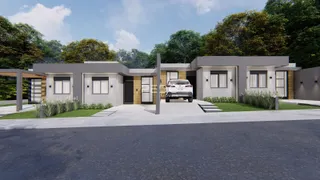 Fachada moderna de uma casa em Lajeado, Brasil.