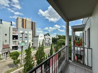Vista panorâmica de edifícios residenciais em Lajeado, Brasil, vista de um terraço.