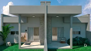 Fachada de uma casa moderna em Lajeado, Brasil.