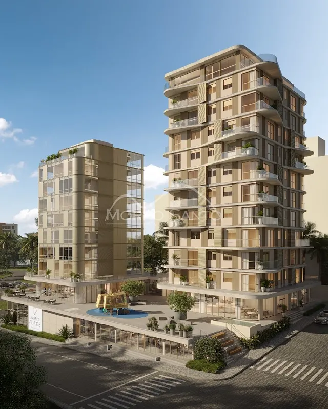 Fachada moderna de um edifício residencial em Lajeado, Brasil.