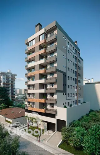 Fachada moderna de um edifício residencial em Lajeado, Brasil.