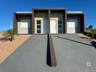 Fachada de uma residência moderna em Lajeado, Brasil.