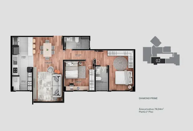Apartamento com 2 dormitórios, foto 2