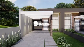 Fachada moderna de uma residência com paisagismo verde.
