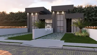 Foto da fachada de uma residência moderna em Lajeado.