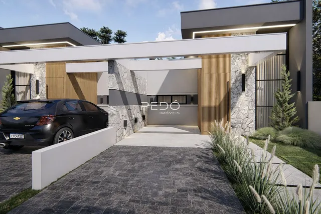 Fachada moderna de uma residência em Lajeado, Brasil.