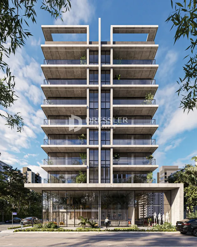 Fachada moderna de um edifício residencial em Lajeado, Brasil.