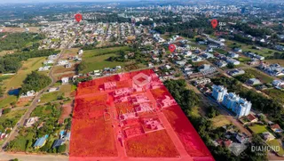 Vista aérea de um terreno em Lajeado, Brasil.
