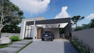 Fachada moderna de uma residência em Lajeado, Brasil, com entrada e garagem.