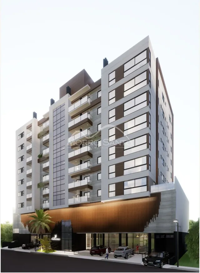 Fachada moderna de um prédio residencial em Lajeado, Brasil.