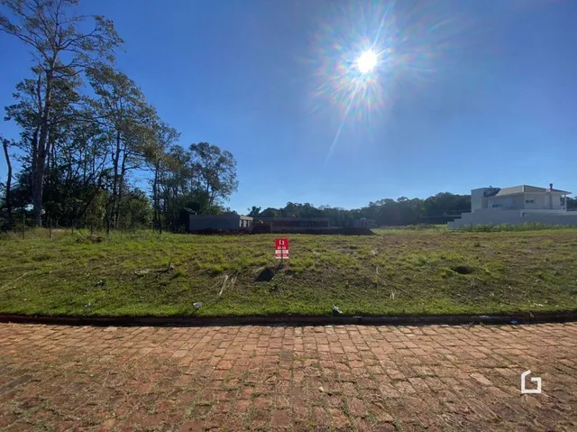 Vista de um campo gramado com árvores sob um céu azul.