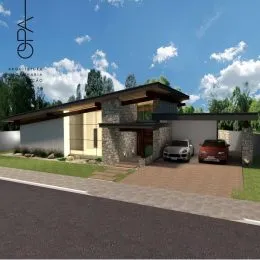 Fachada de uma residência em Lajeado, Brasil, mostrando a entrada e o telhado.