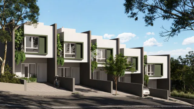 Fachada moderna de um conjunto residencial em Lajeado, Brasil.