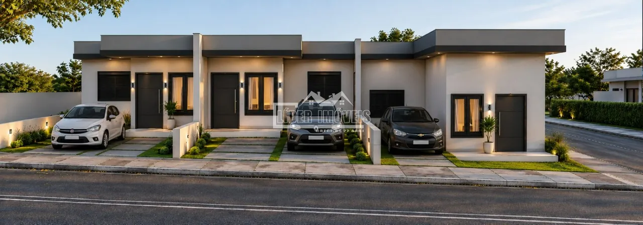 Fachada moderna de uma casa em Lajeado, Brasil.