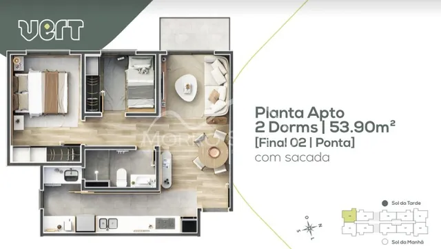 Apartamento com 2 dormitórios, foto 3