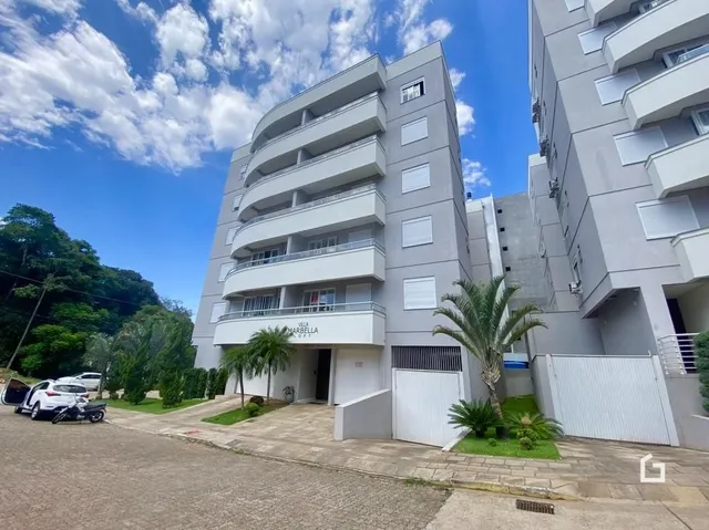 A fachada de um prédio residencial em Lajeado, Brasil.