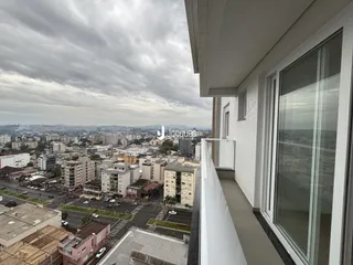 A vista da cidade de Lajeado, Brasil, é visível a partir da varanda.
