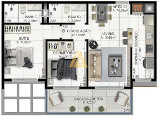 Apartamento com 2 dormitórios, foto 11