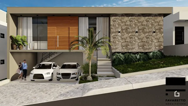 Vista externa de uma residência moderna em Lajeado, Brasil.