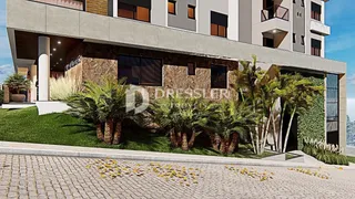 Fachada de um edifício residencial em Lajeado, Brasil, com paisagismo tropical.